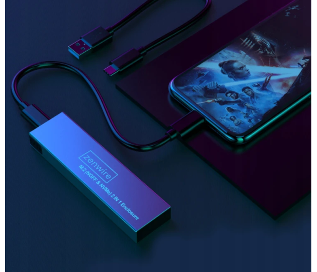 Zenwire Obudowa na dysk M.2 NVME/SATA PCIe USB-C Gen2 10GB/s - 1604626 - zdjęcie 2